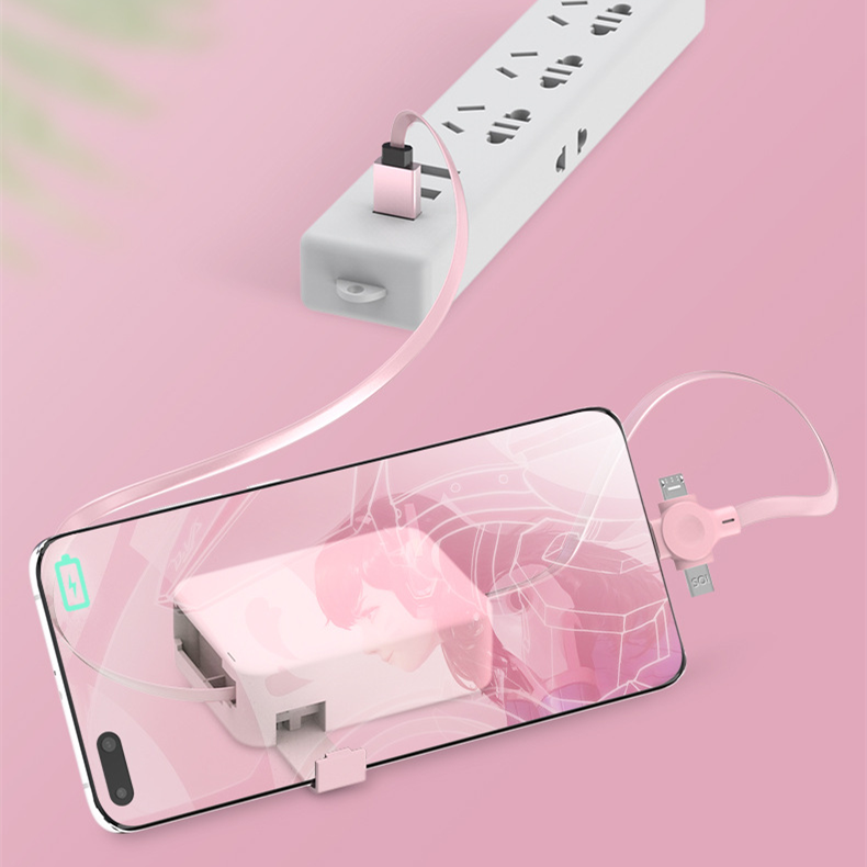 4 In 1 Retractable USB Cable Macaron Type C - Image 5