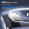60W Braided USB-C Fast Charging Cable Durable - Thumbnail Image 3