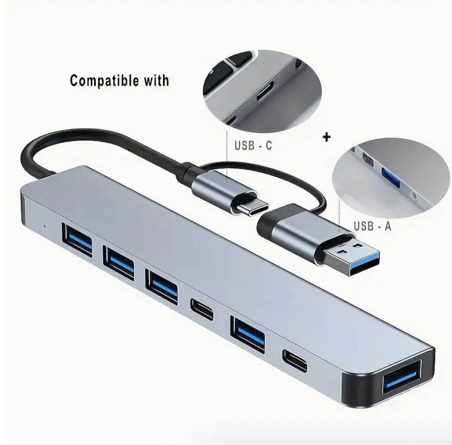 7-in-1 High-Speed USB 3.0 Data Transfer Adapter Hub - Image 4