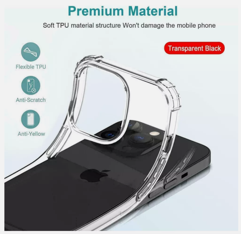 Crystal Clear Shockproof Transparent Case iPhone 11-16 - Image 4