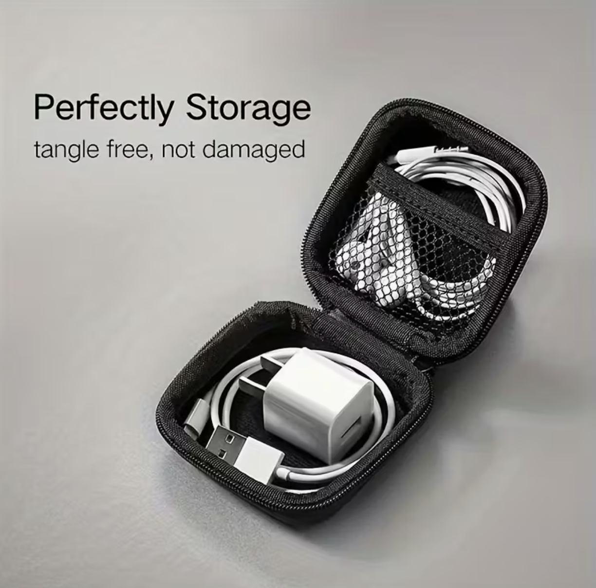 Durable Portable Headphone Case Charging Cables - Image 5