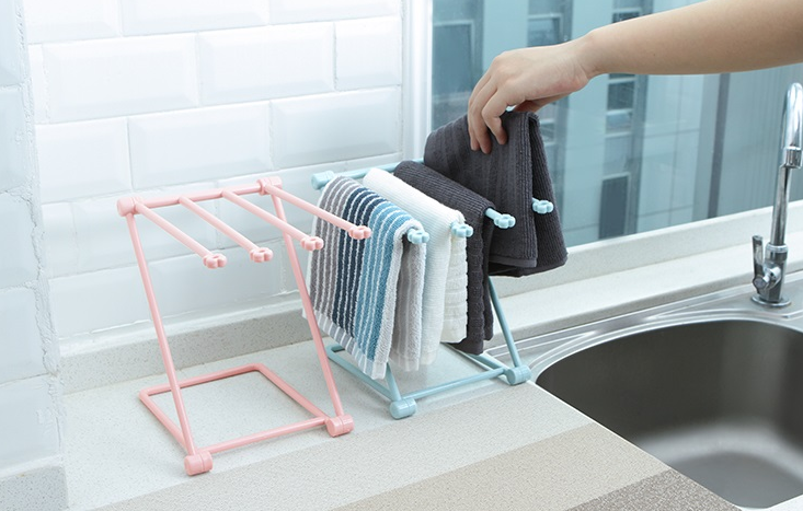Foldable Dishcloth Shelf Kitchen Organizer - Image 3