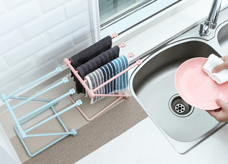 Foldable Dishcloth Shelf Kitchen Organizer - Image 4