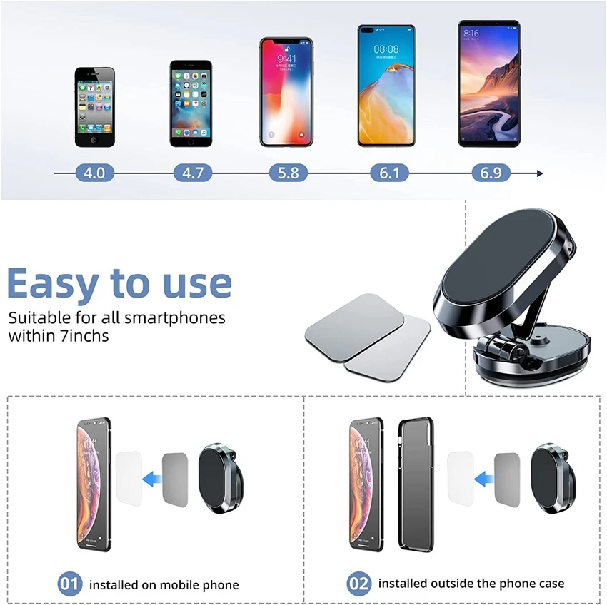 Rotate Metal Magnetic Car Phone Holder - Image 4