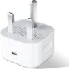 USB C Plug 20W Power Adapter UK Fast Charge Wall - Thumbnail Image 1